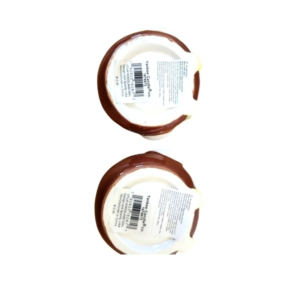 NWT Yankee Candle Set of 2 Winter Woodland Owl Tealight/ Votive Holders